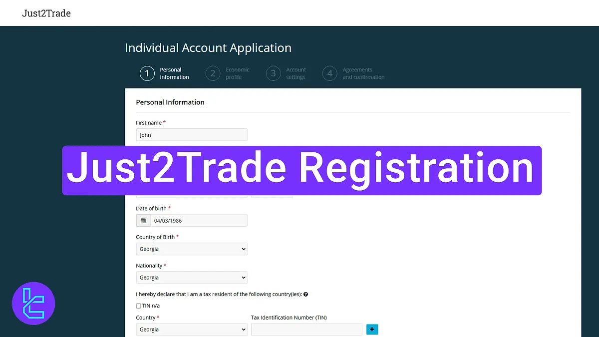 Just2Trade Registration 2025 [3-Step Process, No Email or Phone Verification]
