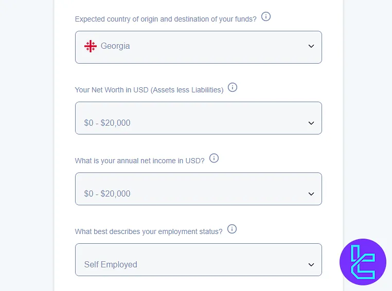 Completing trading experience and financial profile for the NAGA KYC
