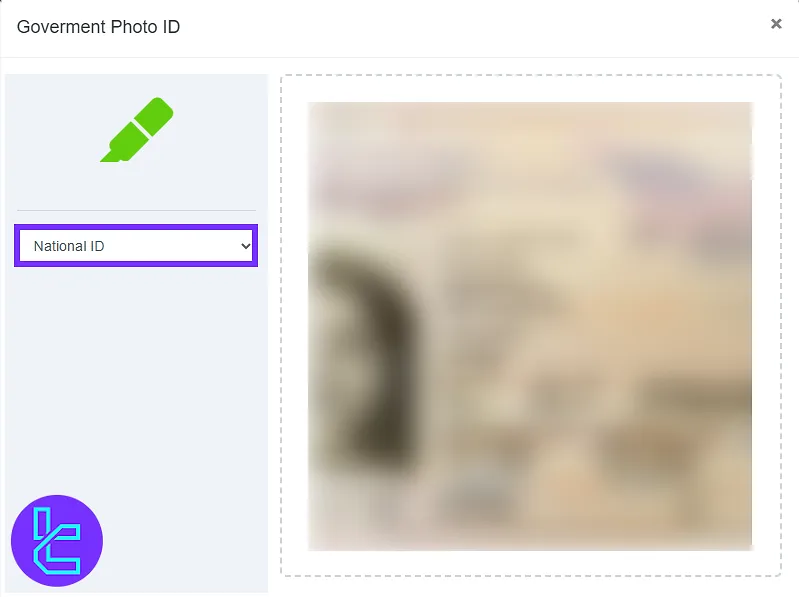 uploading front side of ID card for client onboarding in Capital Street FX