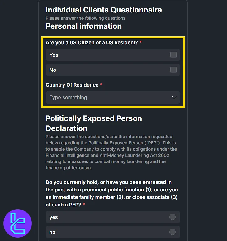 answering questions for compliance during the ICM.com identity confirmation
