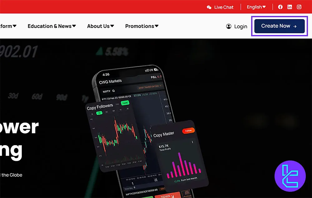Accessing the CWG Markets Signup Page