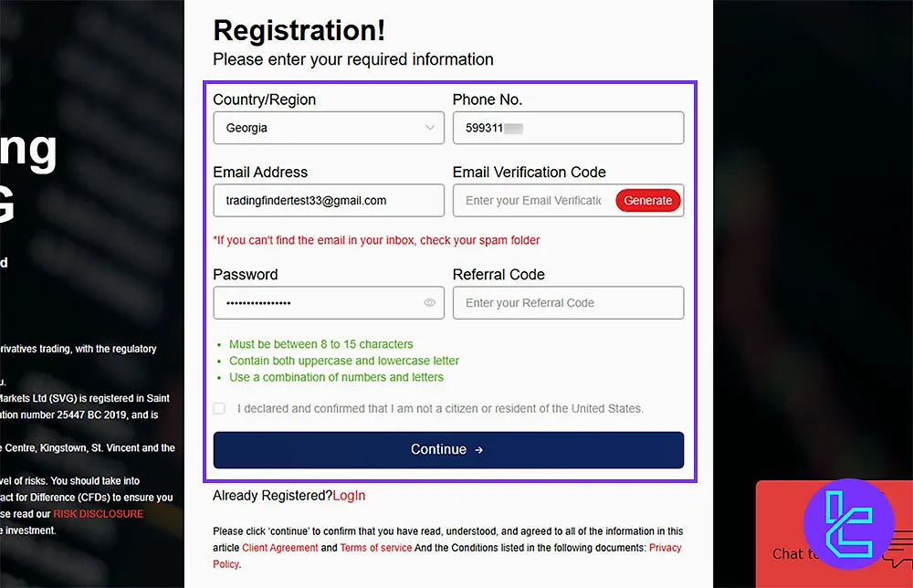 CWG Markets Registration Form
