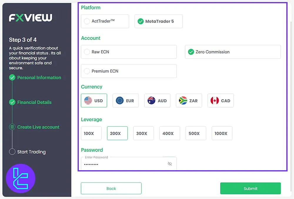 Fxview Trading Preferences for Signup
