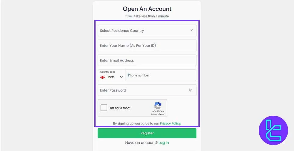 Fxview Registration Form