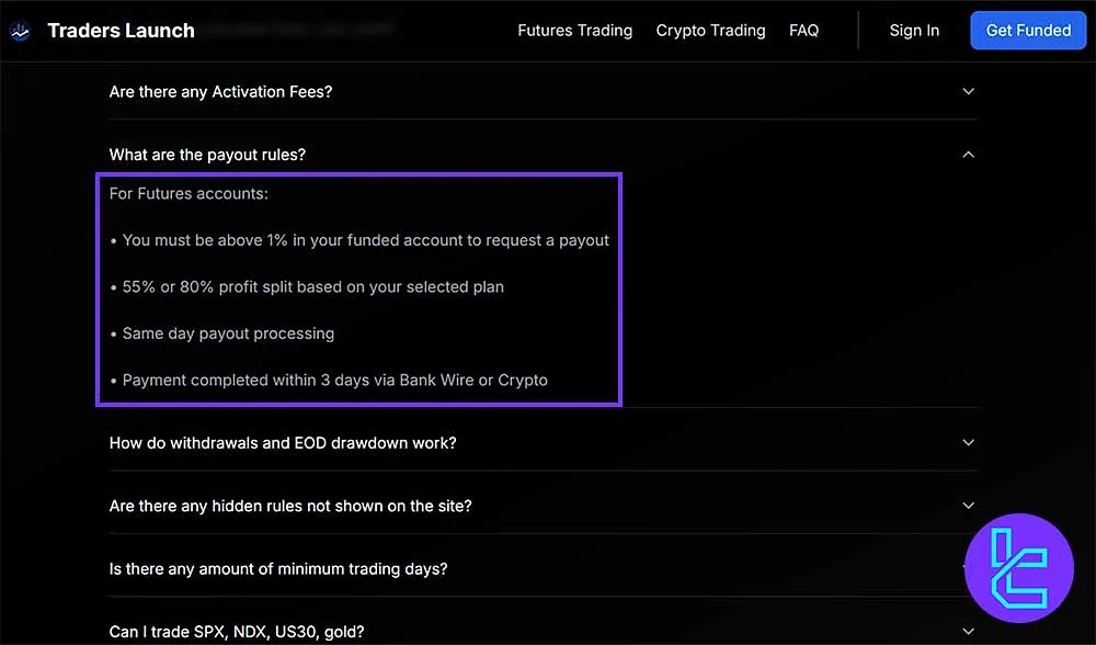 Traders Launch Payout Conditions