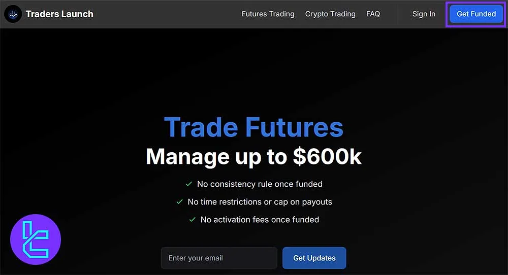 Traders Launch Signup Page