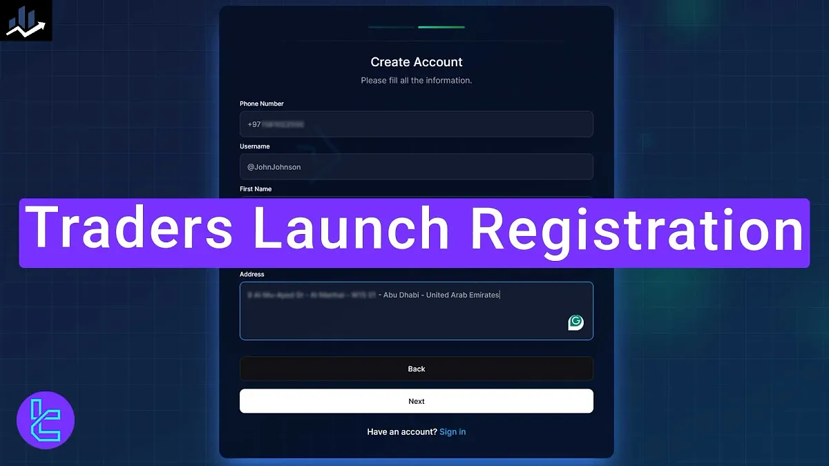 Traders Launch Registration - Sign Up with Email & Phone [4 Steps] 2025