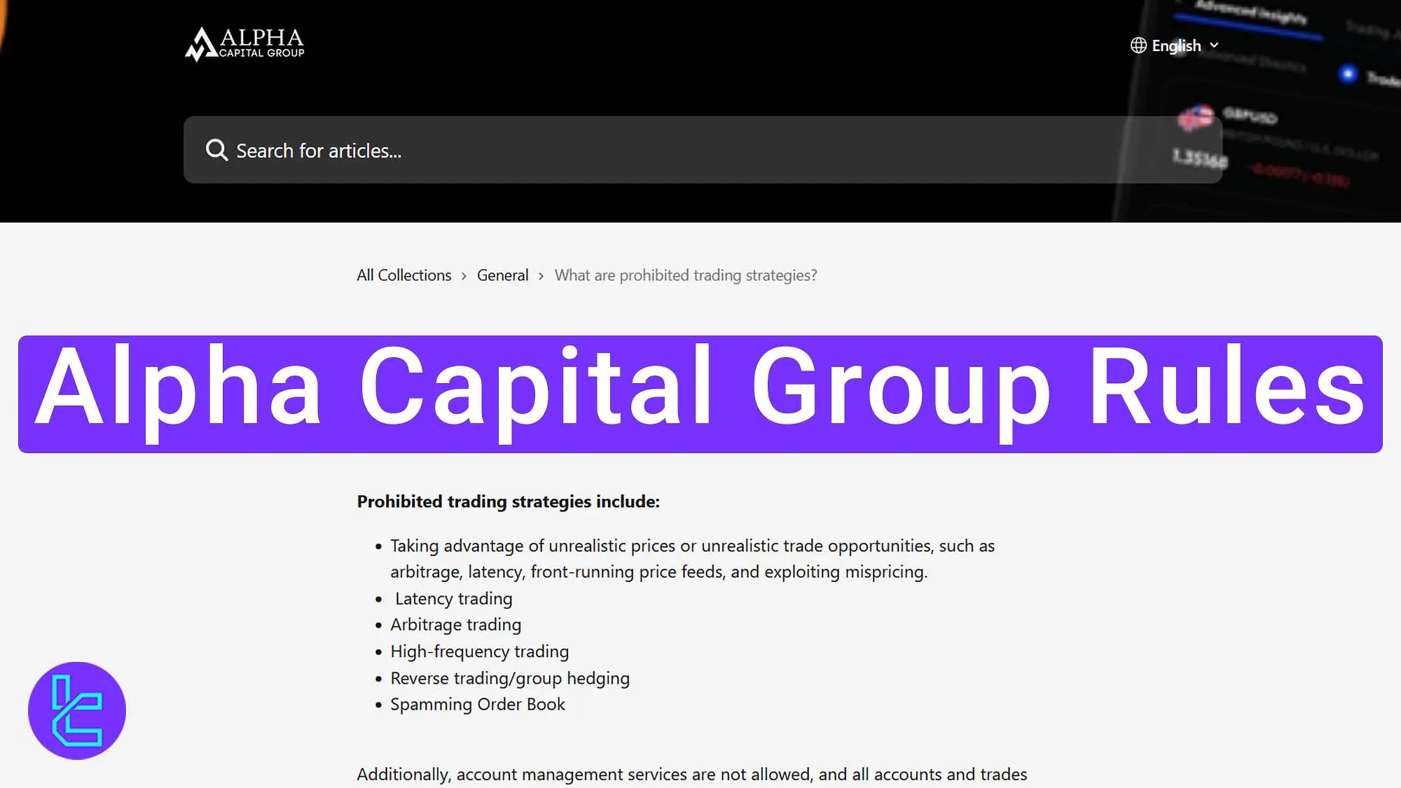 Alpha Capital Group Rules