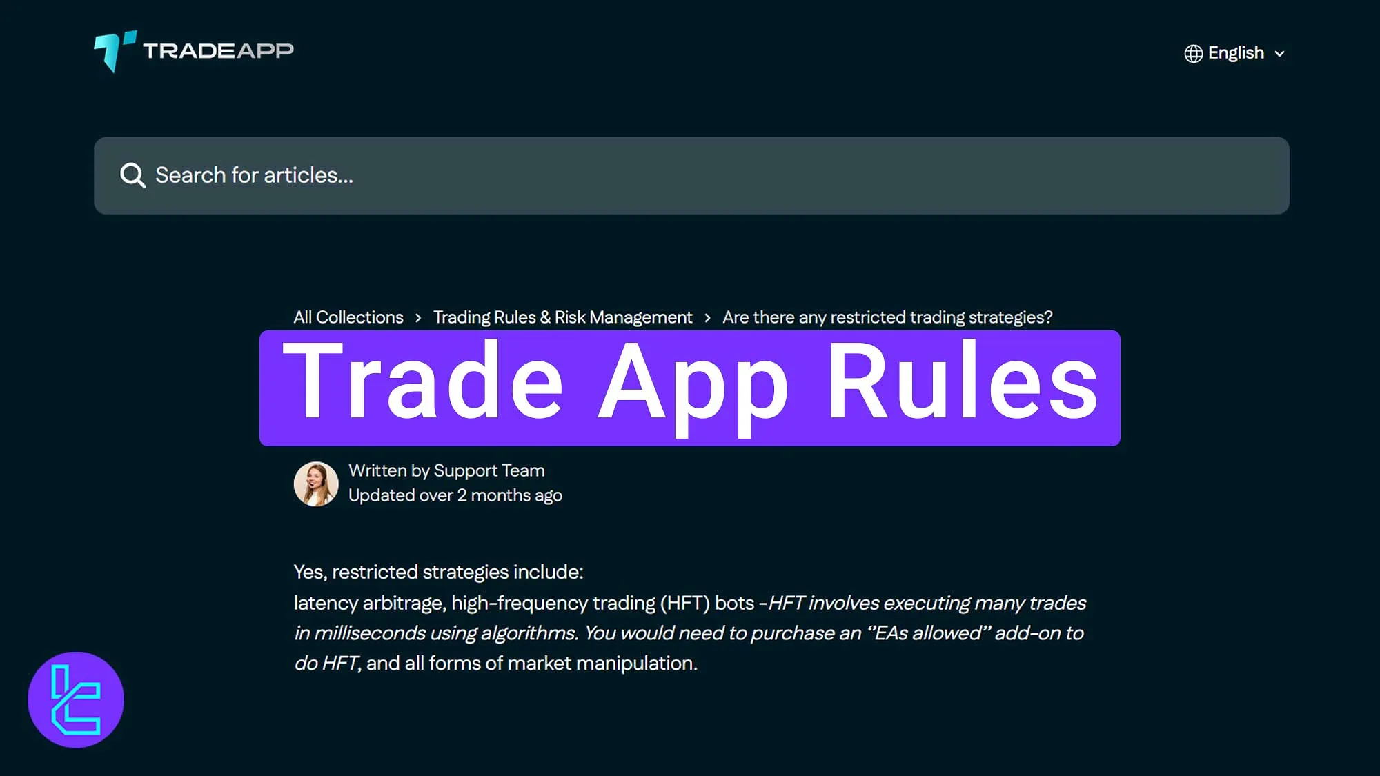 Trade App Rules