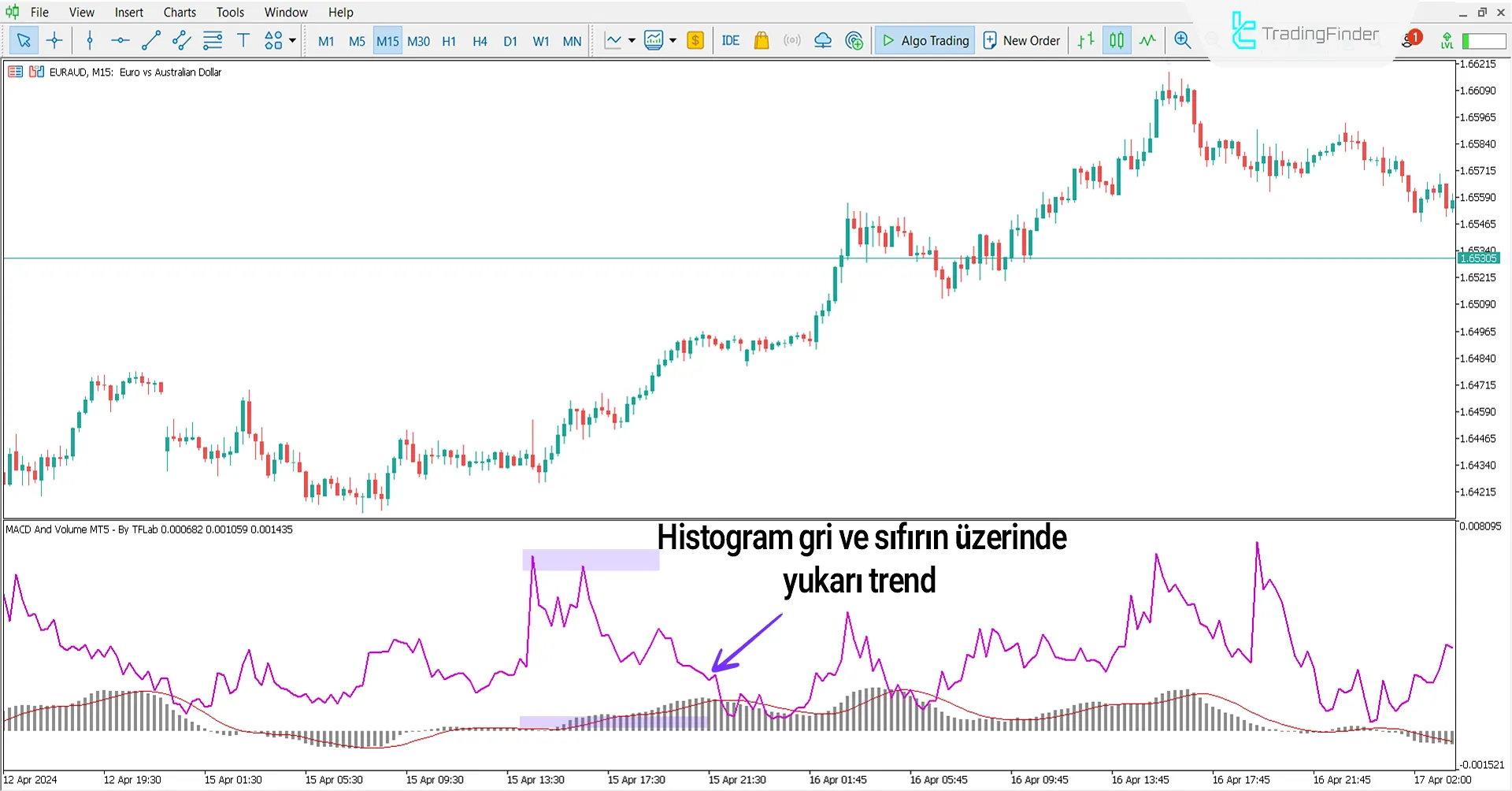 MACD ve Hacim Göstergesinde Yükseliş Trendi Koşulları MACD ve Hacim Göstergesi