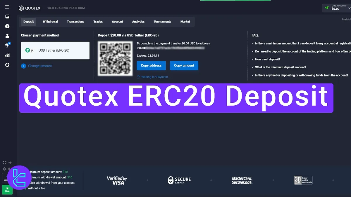 Quotex Tether ERC20 Deposit 2025 [USDT on Etheruem Network]
