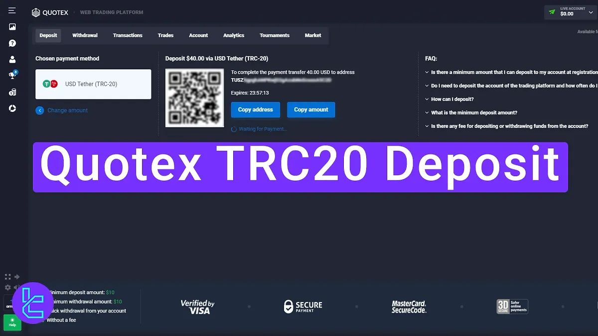 Quotex Tether TRC20 Deposit 2025 [USDT on Tron Network]
