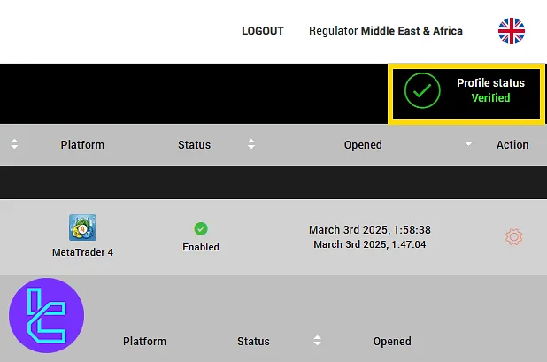 Checking the VARIANSE KYC status update on the dashboard