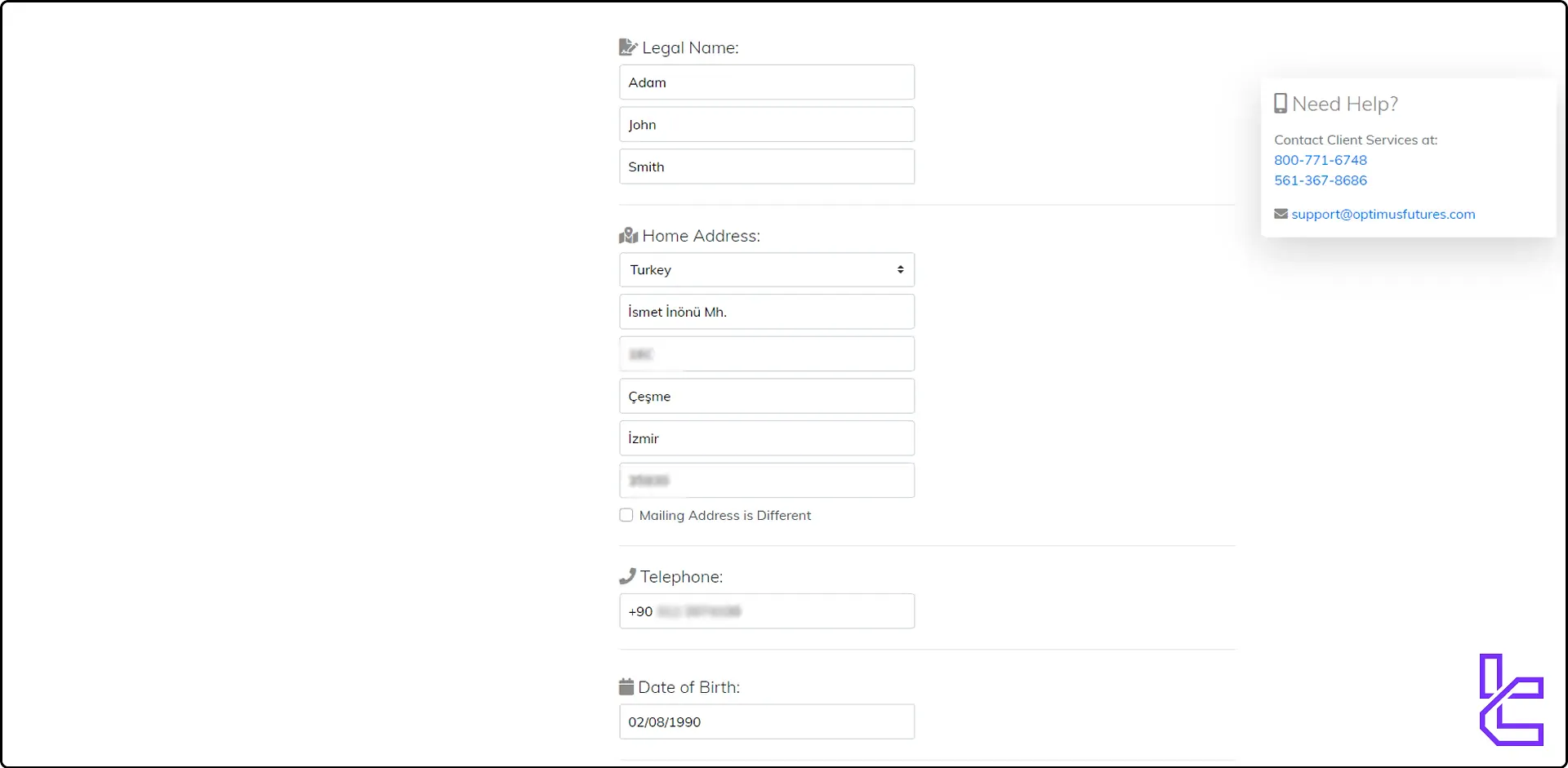 Optimus Futures account opening process