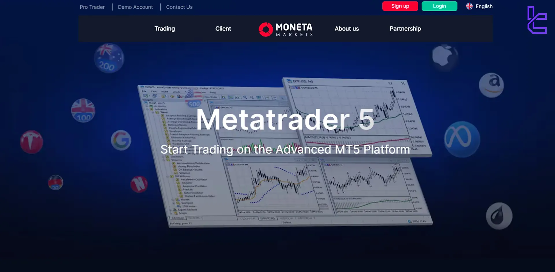 Moneta Markets MT5 trading platform