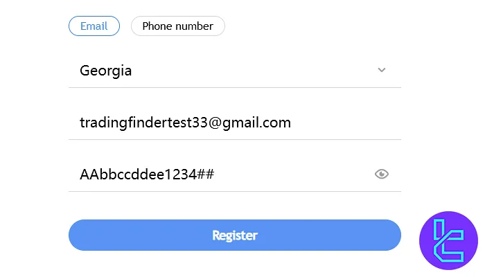 XTrend sign-up form
