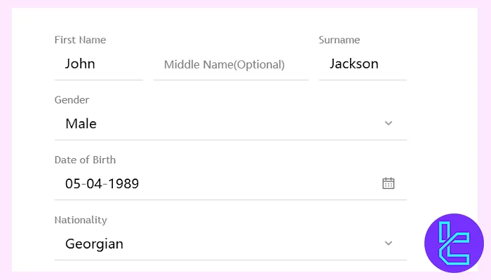 XTrend signup personal details form