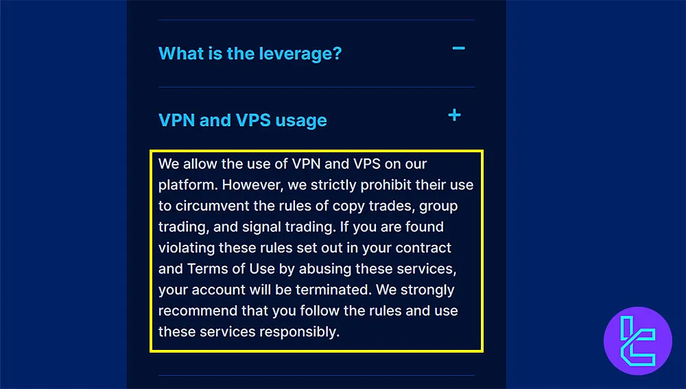 Starter Prop Trader VPN or VPS Rule