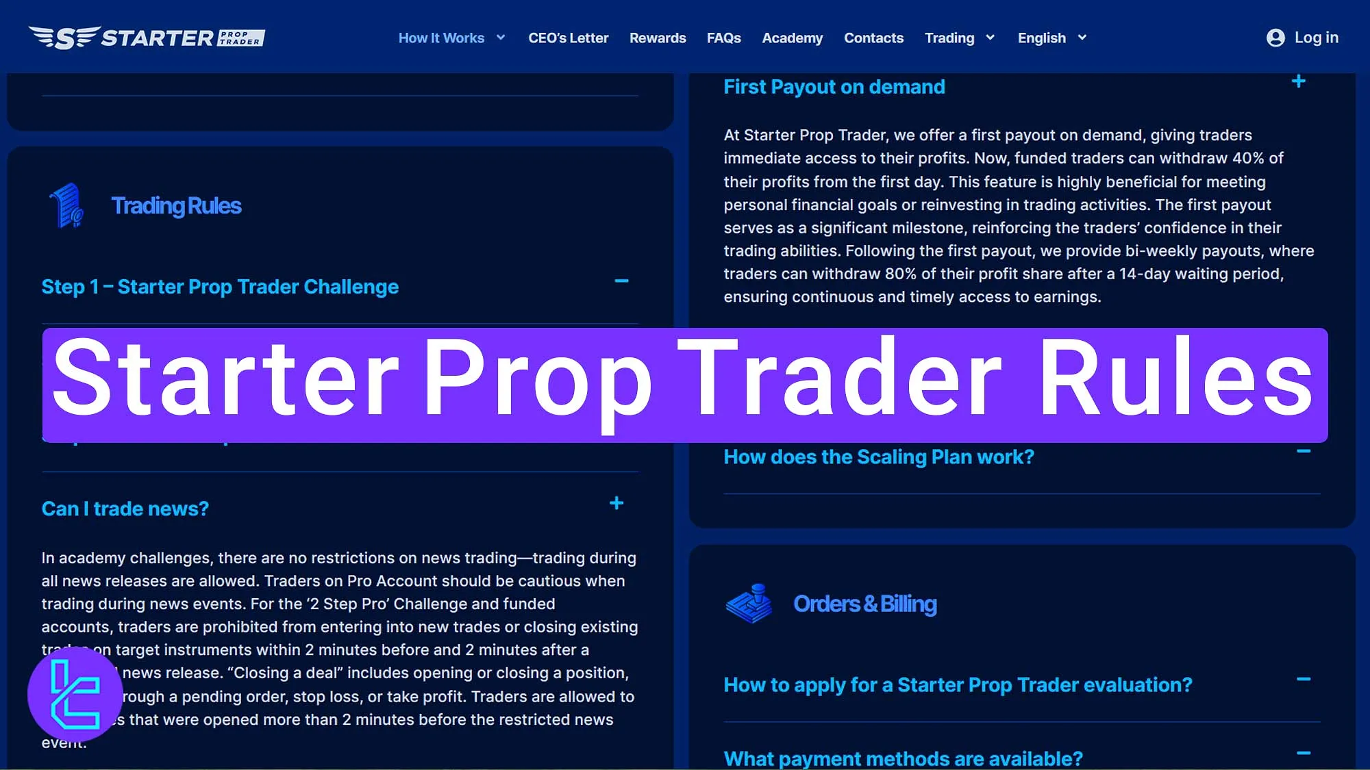 Starter Prop Trader Rules