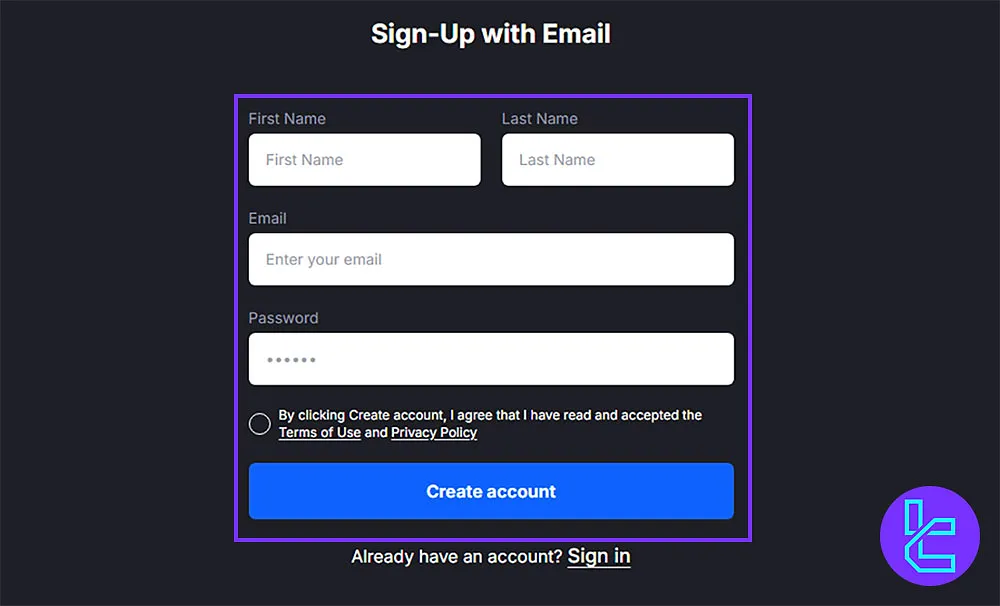 Monevis Prop Firm Registration Form Fields
