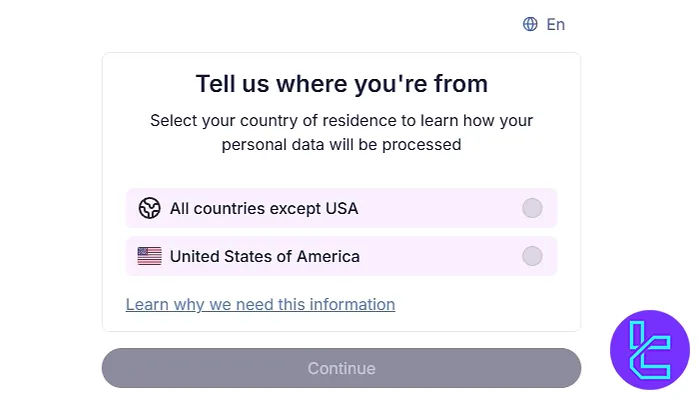 Trade Nation user validation citizenship selection page