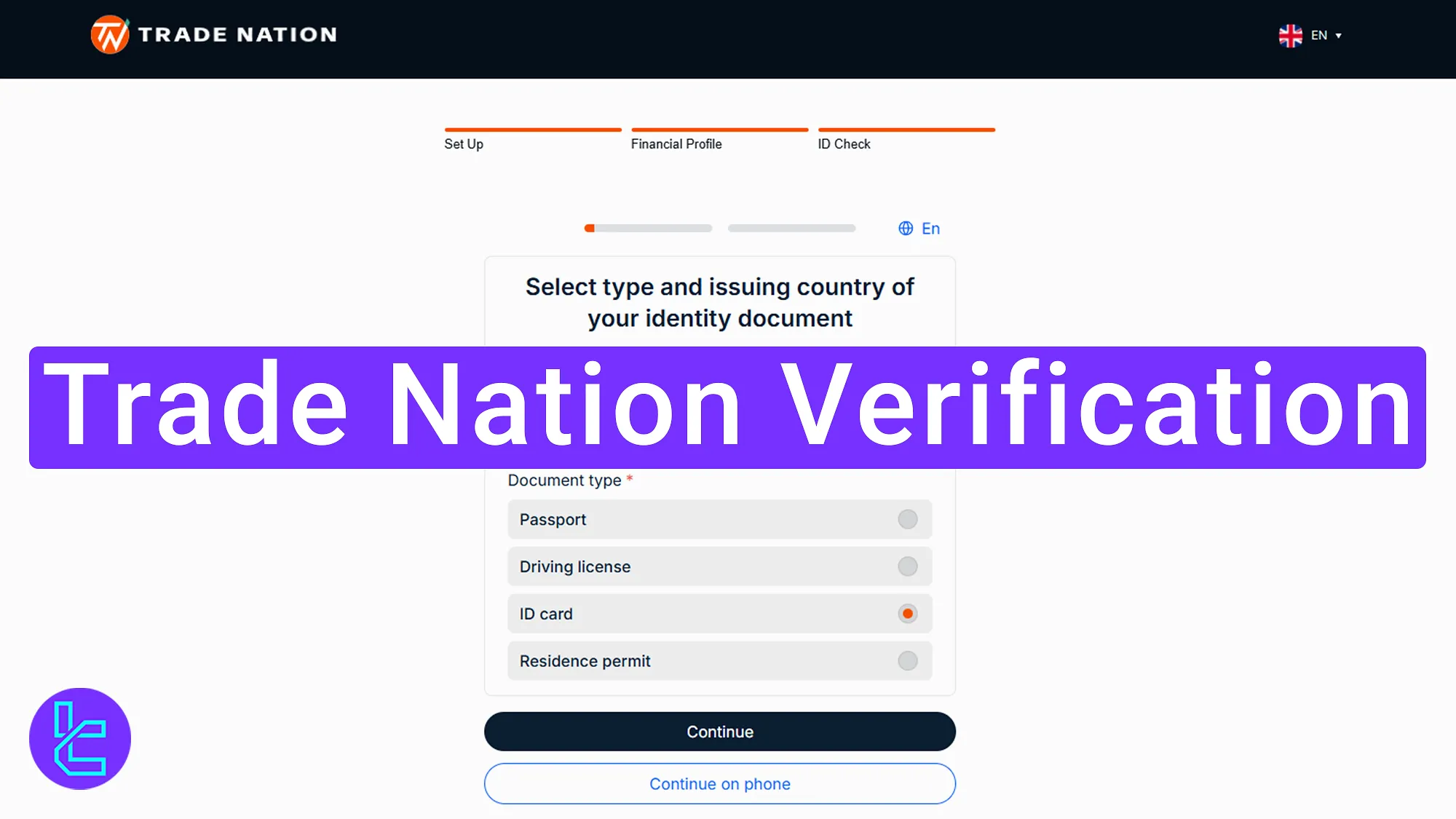 Trade Nation user validation process