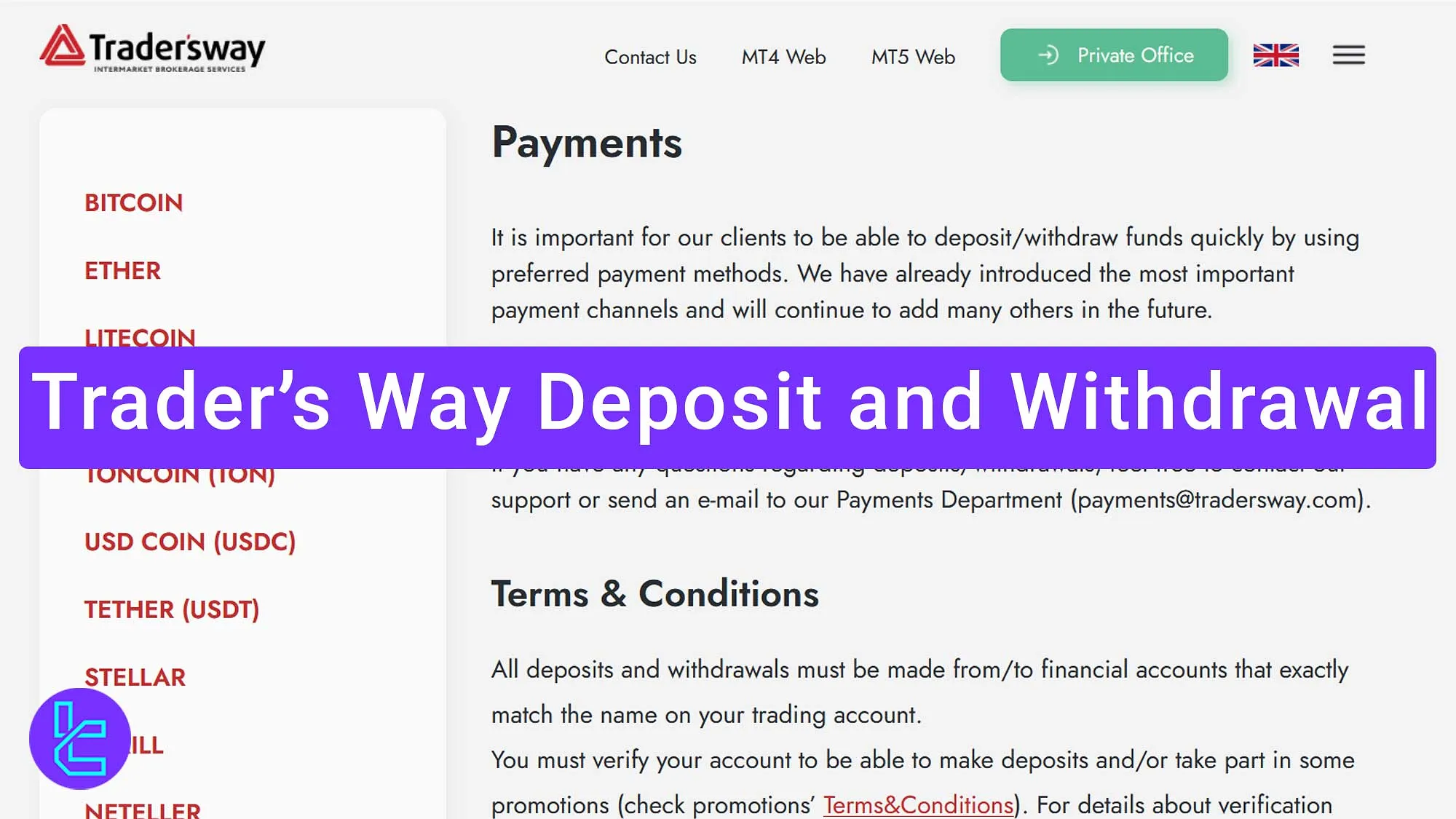 Trader’s Way Deposit and Withdrawal - NETELLER Min $1 [Instant] 2025