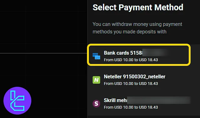 Choosing a bank card for the OlympTrade payout process