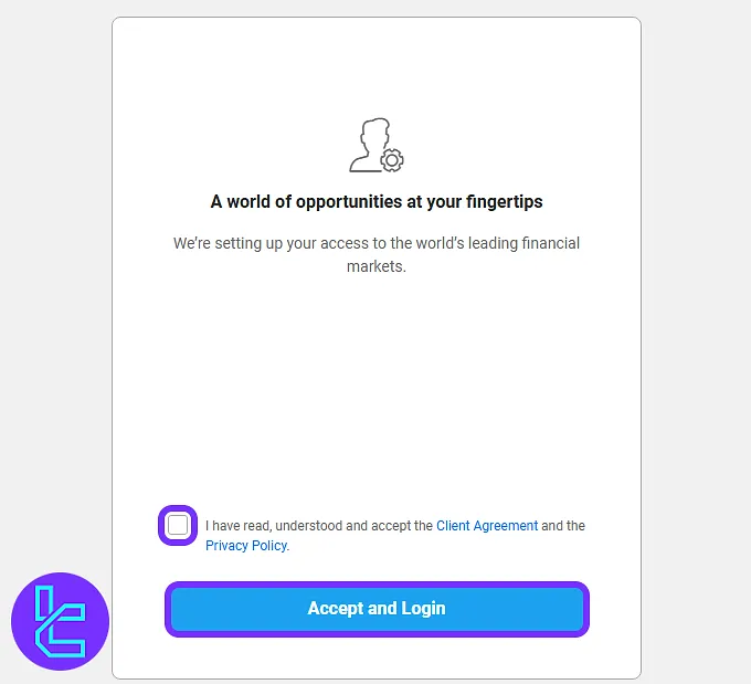 iFOREX broker terms confirmation step during the sign-up process