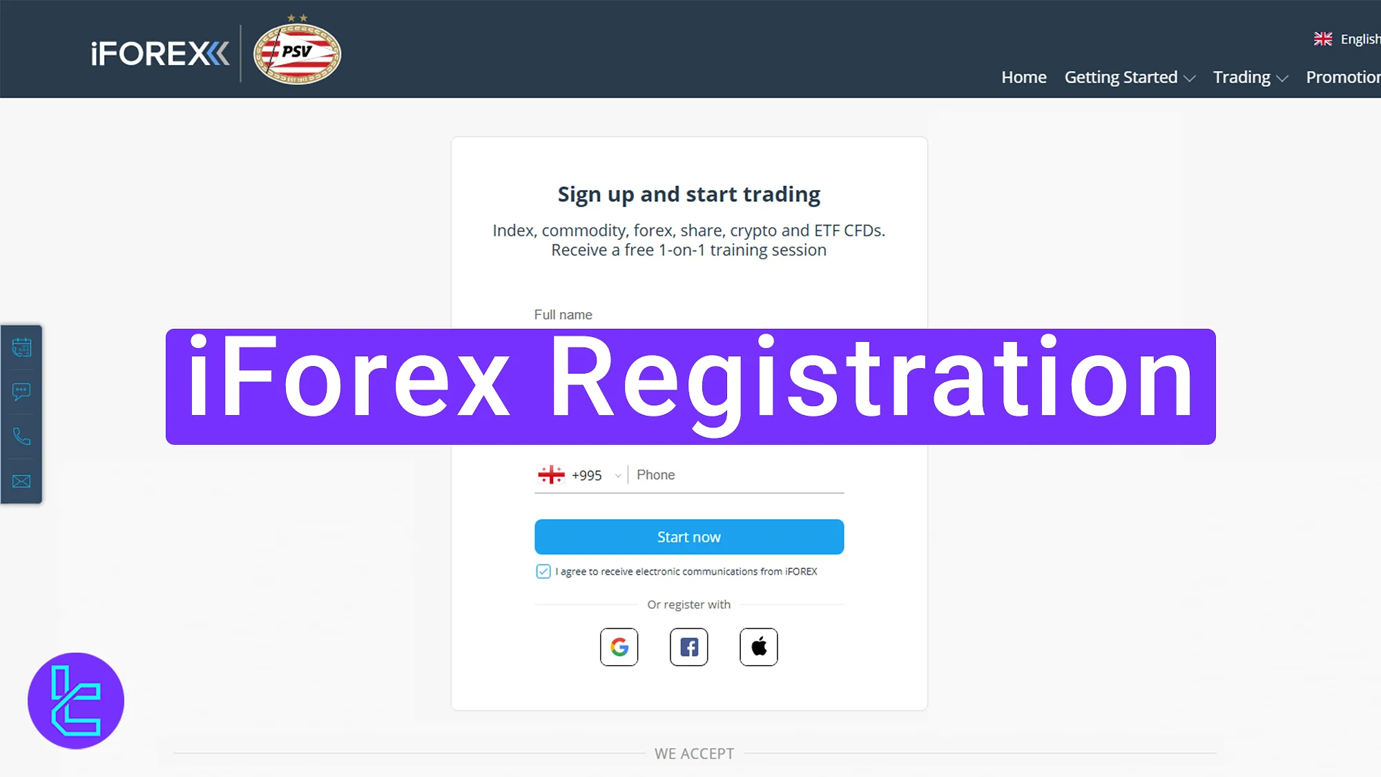 iFOREX sign-up procedure and account setup steps