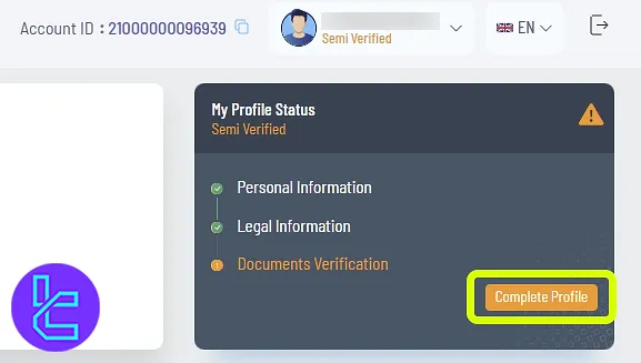 Click "Complete Profile" to start the Exclusive Markets approval