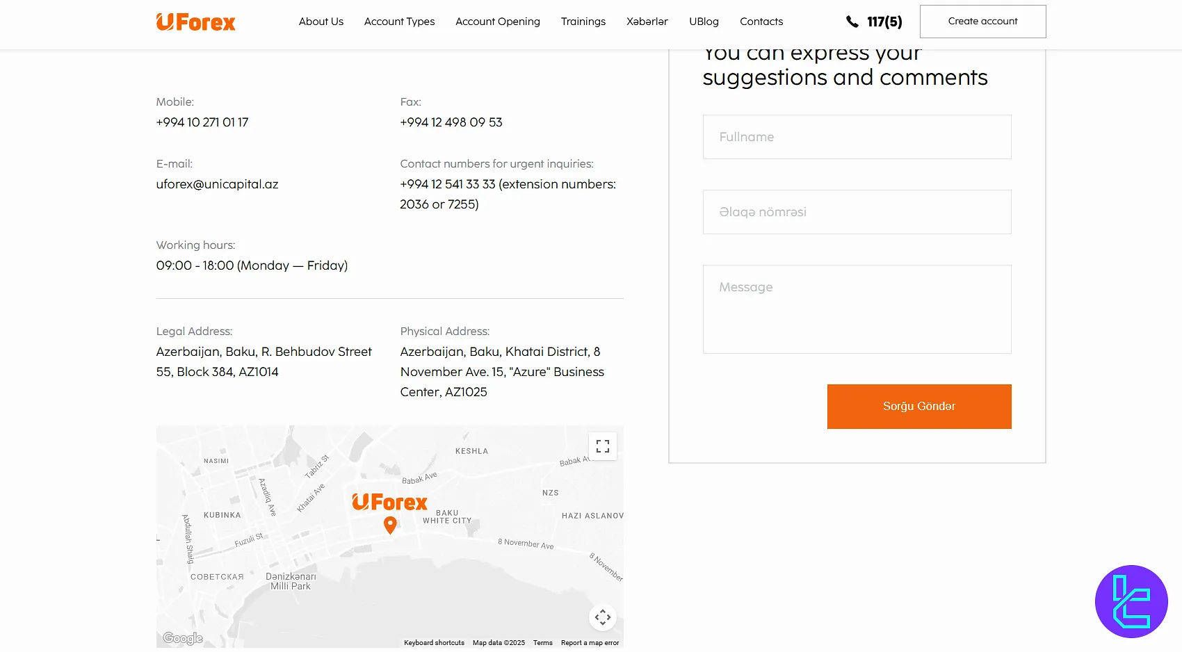 UForex contacts
