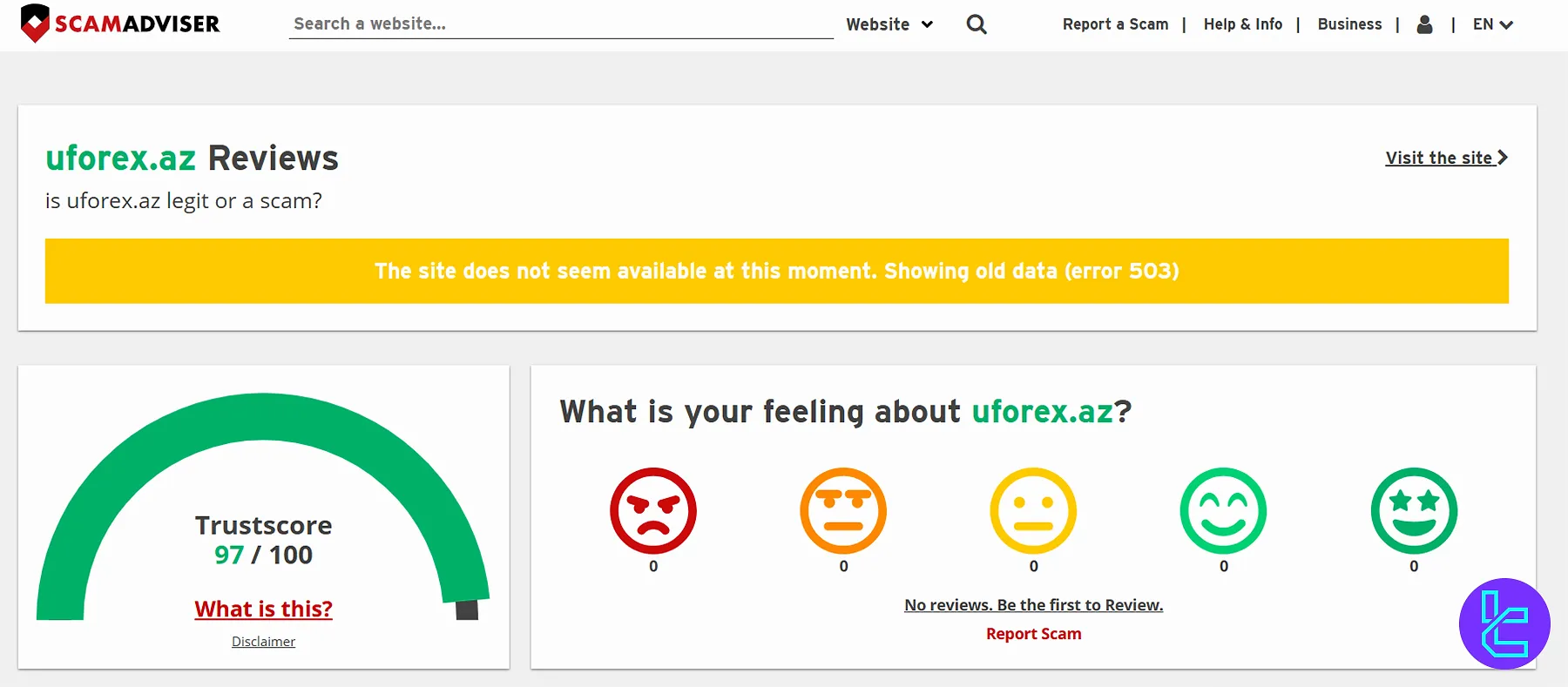 UForex on ScamAdviser