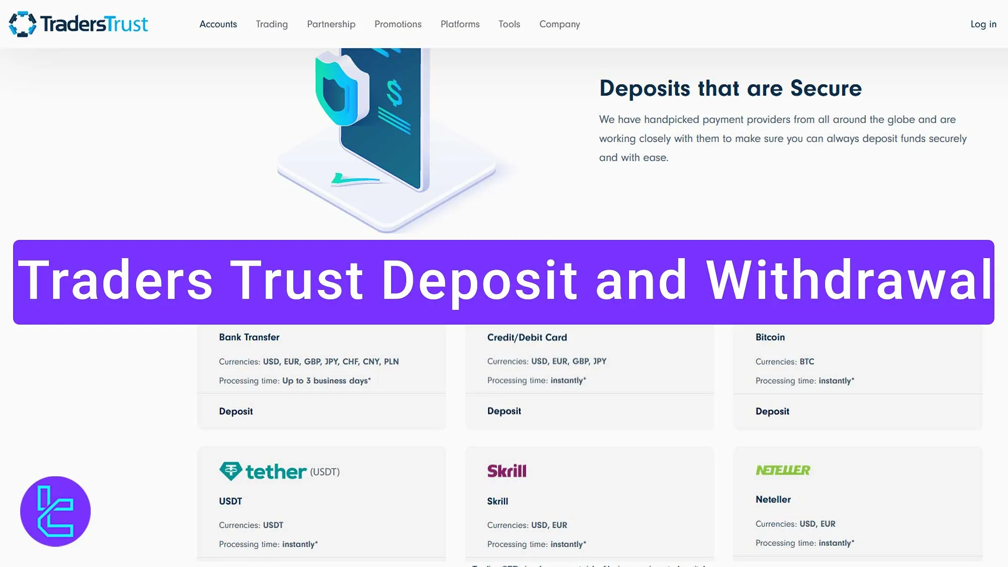 Traders Trust Deposit and Withdrawal