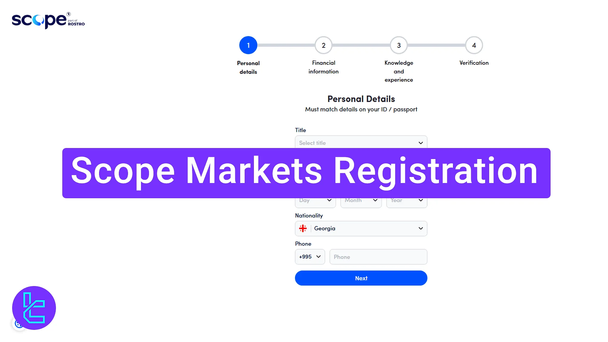 Opening a new account on Scope Markets broker