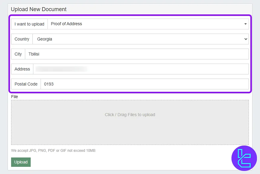 The proof of address in OnEquity KYC