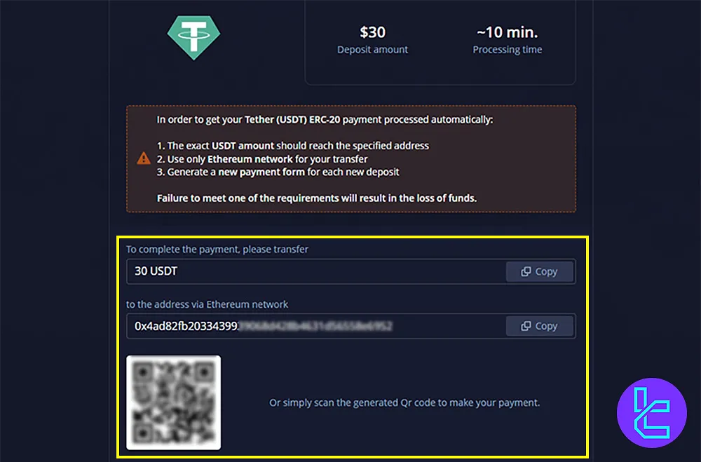 Generating a Unique Wallet Address on Pocket Option Before Sending Tether ERC-20