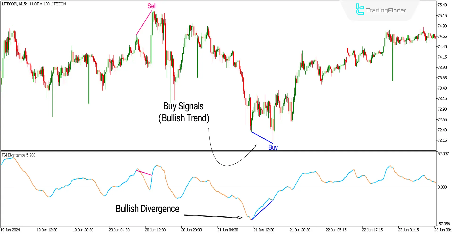 TSI Divergence Indicator for MetaTrader5 Download - Free - [TF Lab] 2