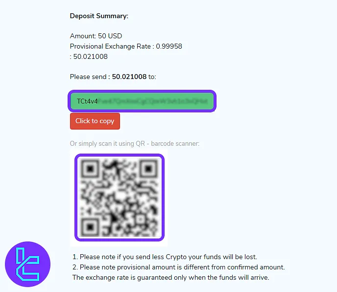 Switch Markets TRC20 deposit address