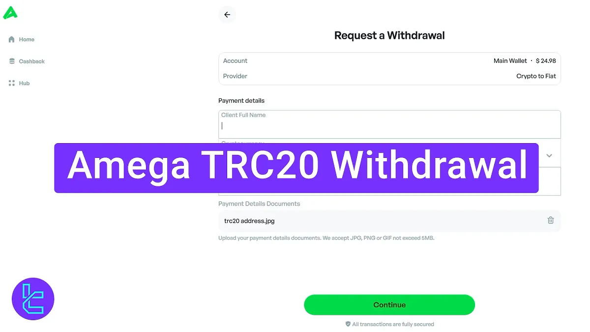 Amega TRC20 Withdrawal 2025 [Minimum USDT Payout $10]