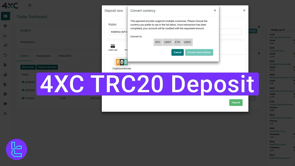 4XC TRC20 Deposit 2025 [Minimum Funding Amount $50]