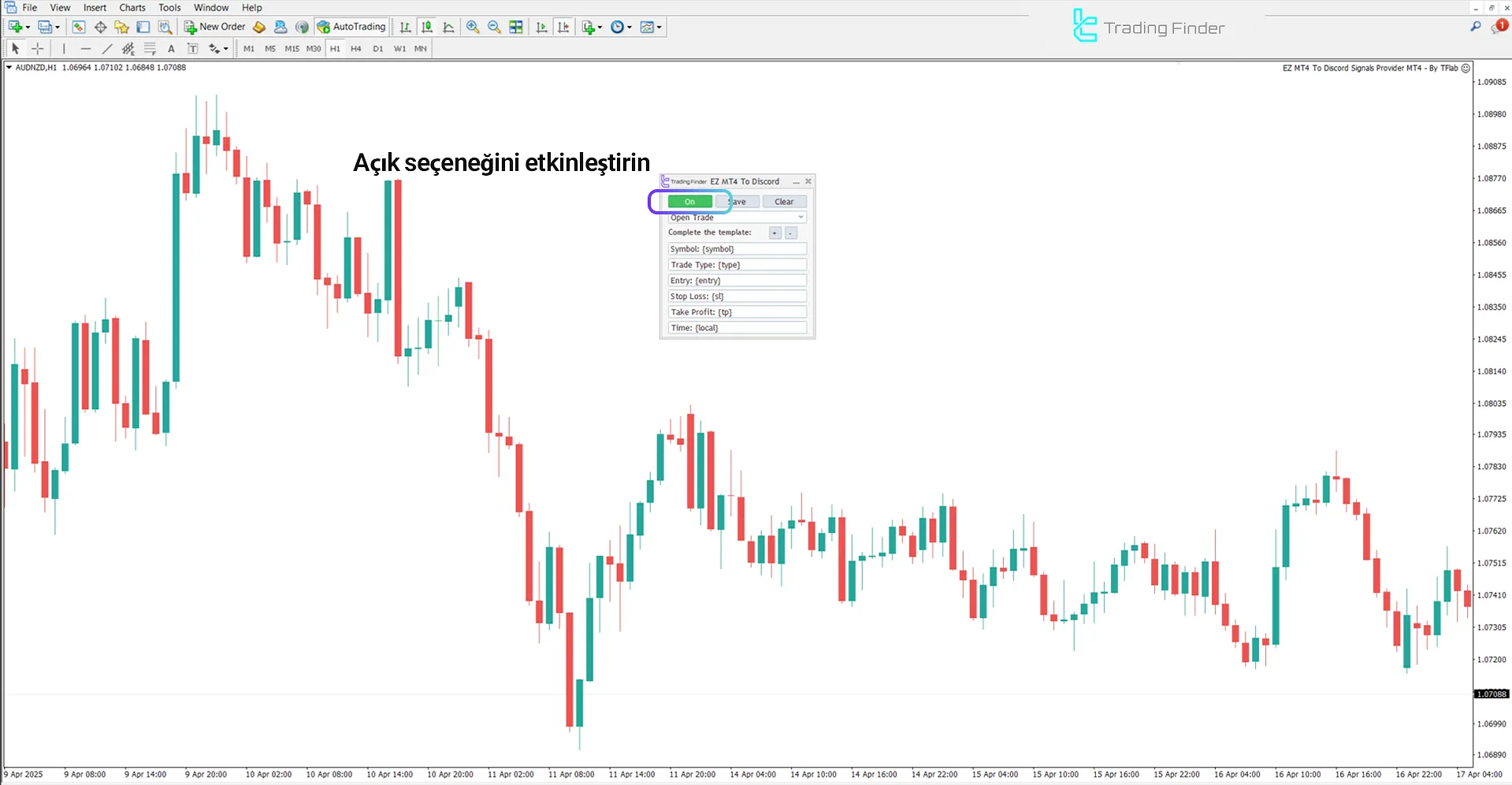 Otomatik EZ To Discord Sinyal Sağlayıcı Expert MetaTrader 4’ten Discord bağlantısını açma