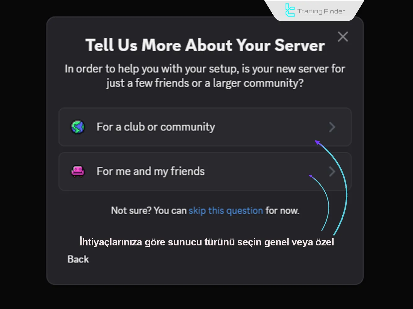 Discord Sinyal Gönderici EA’da sunucu seçme