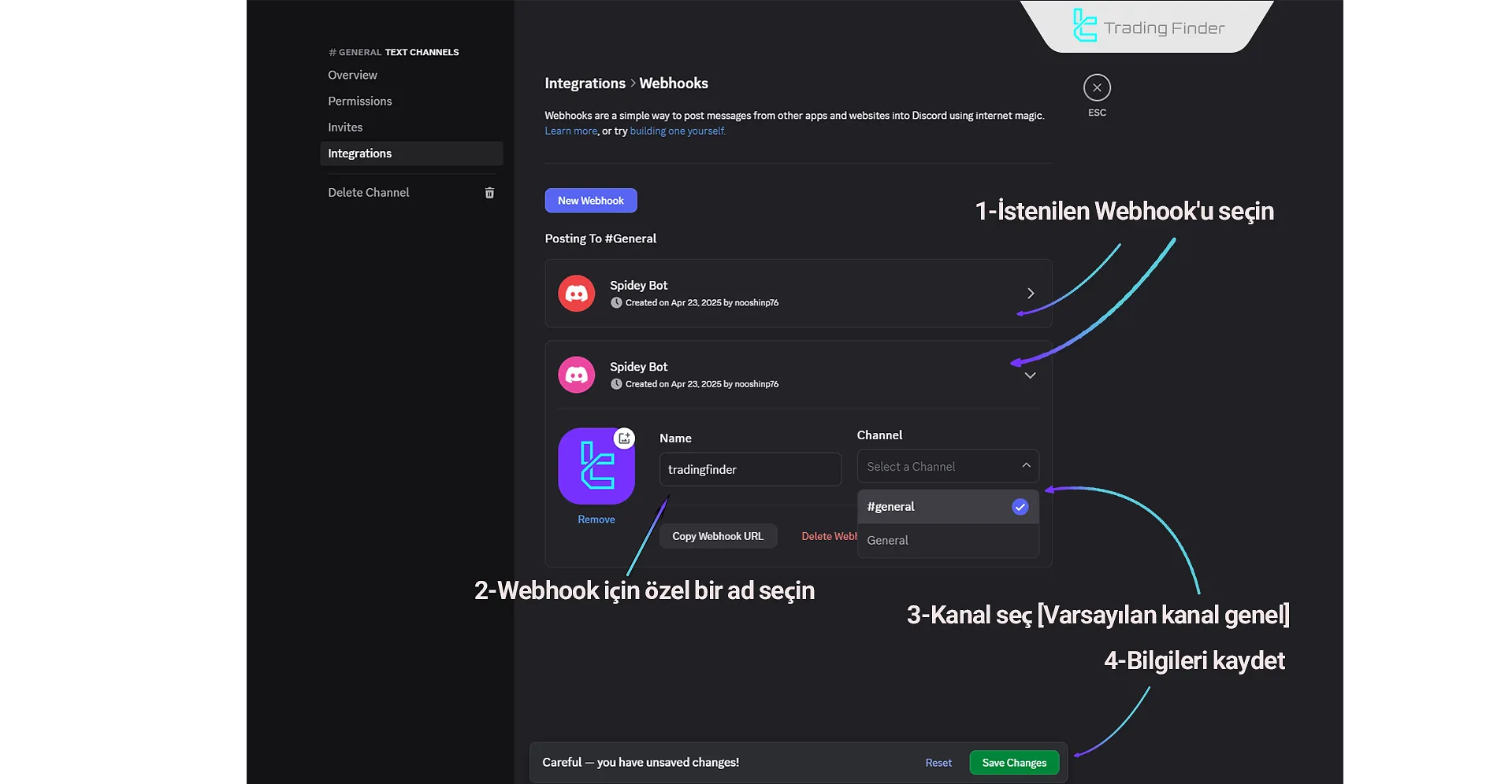 Discord Sinyal Gönderici EA’da webhook için isim seçme