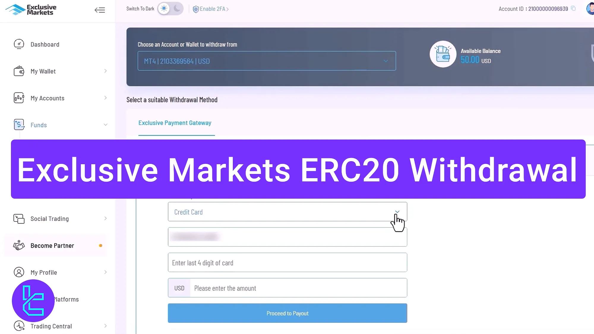 Exclusive Markets ERC20 payout