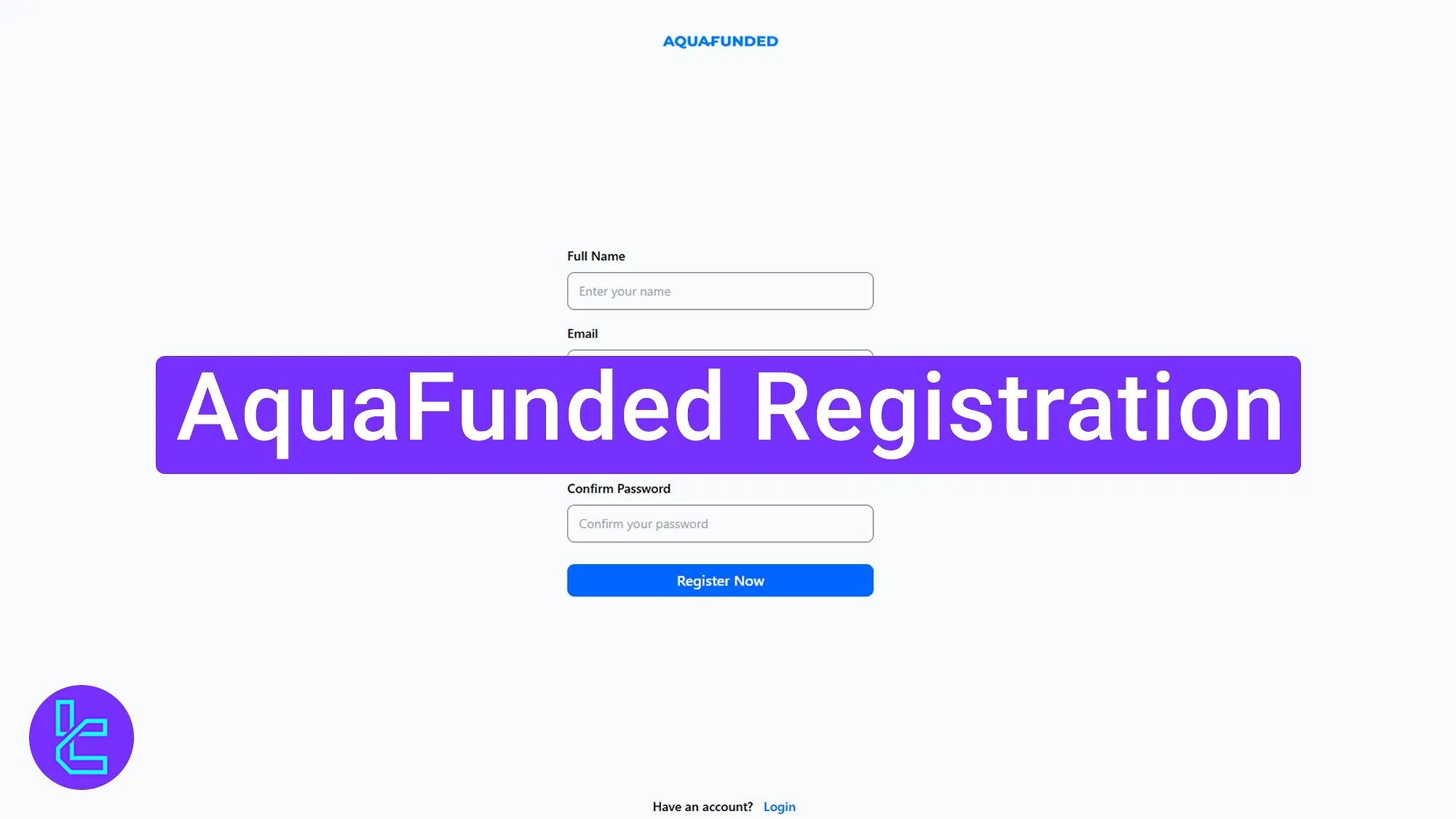 AquaFunded sign-up process tutorial