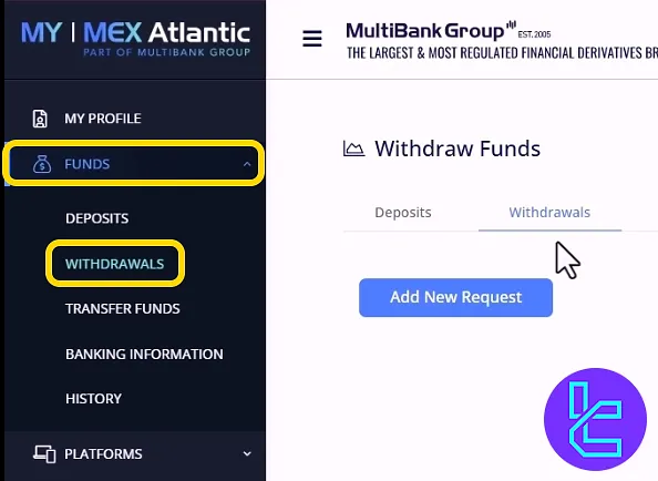 Accessing the payout panel to cash out using MultiBank TRC20 withdrawal method