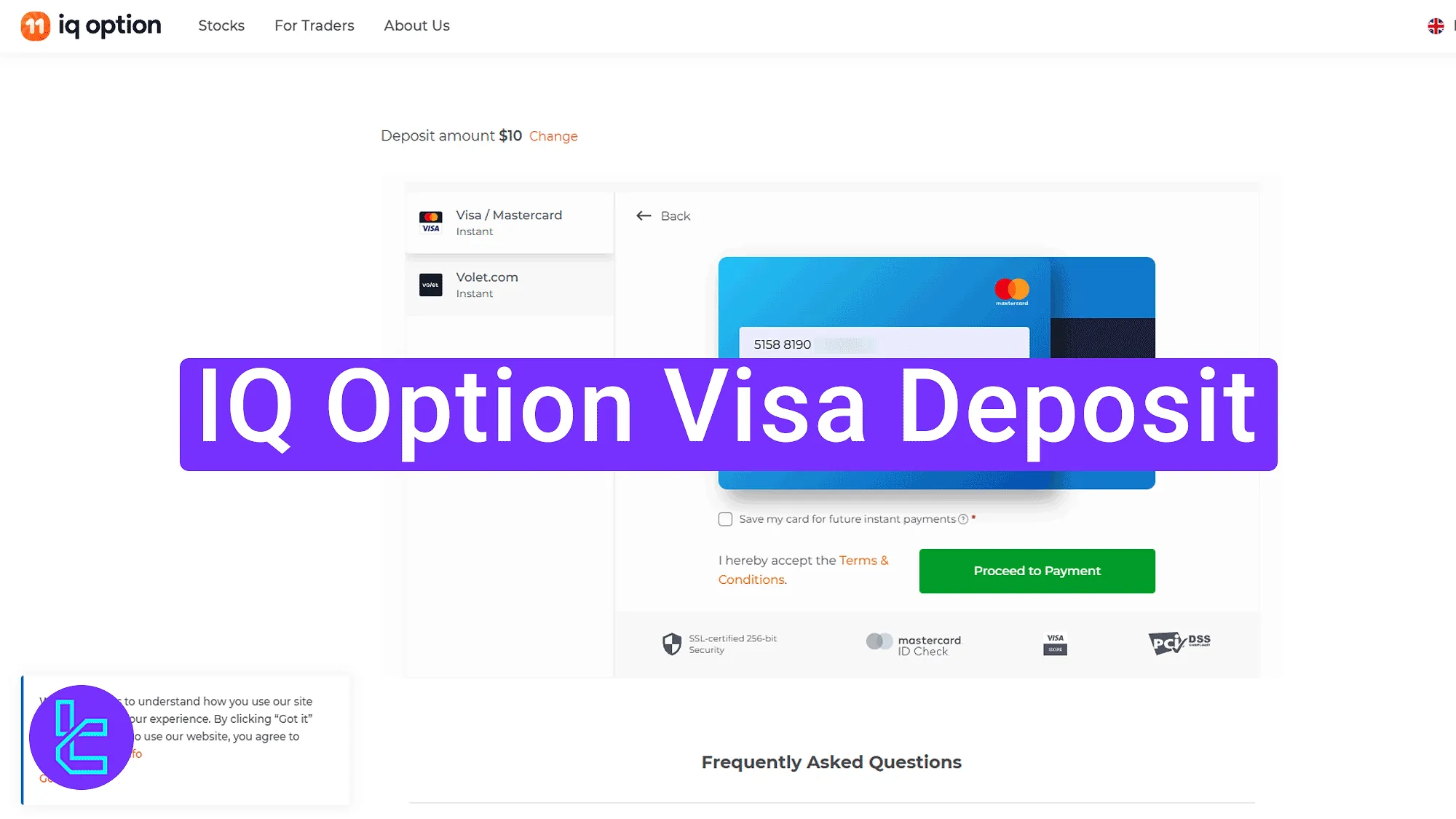 IQ Option Visa card funding process