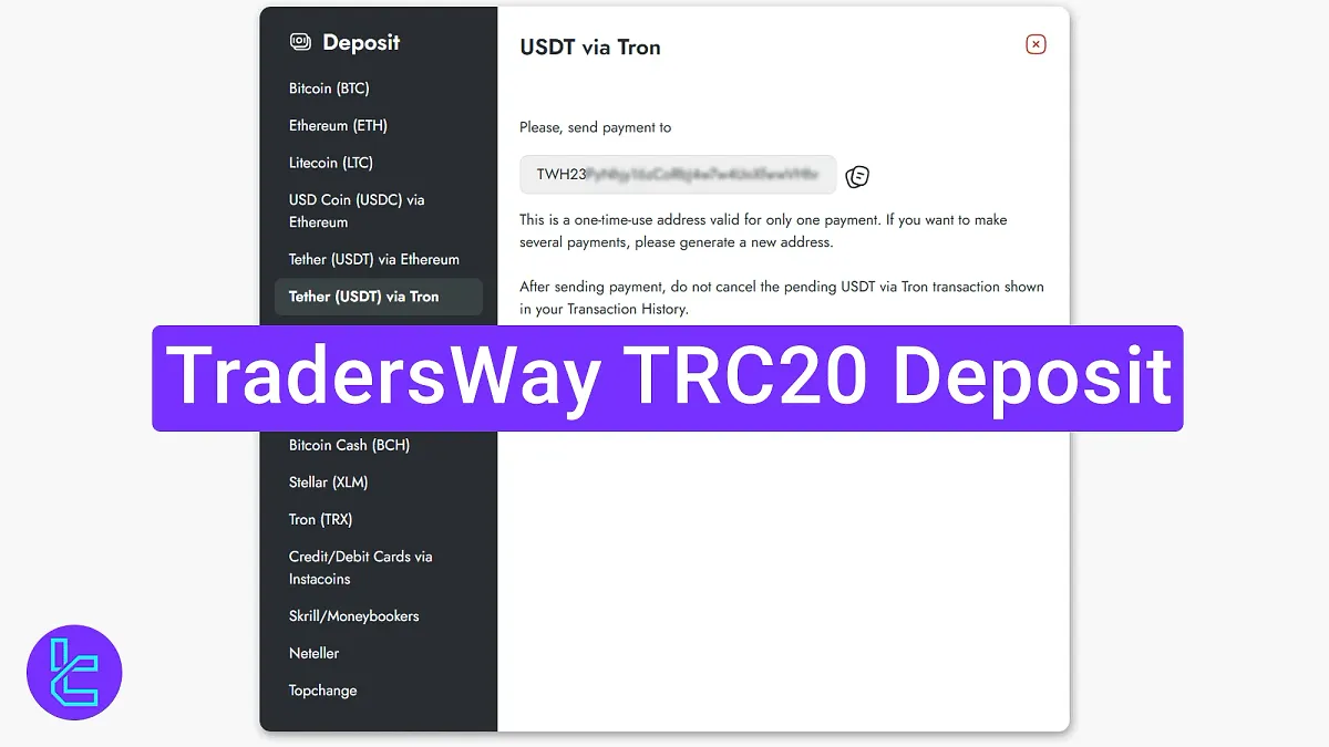 TradersWay TRC20 deposit 2025 [Account Top-up in 5 Minutes]