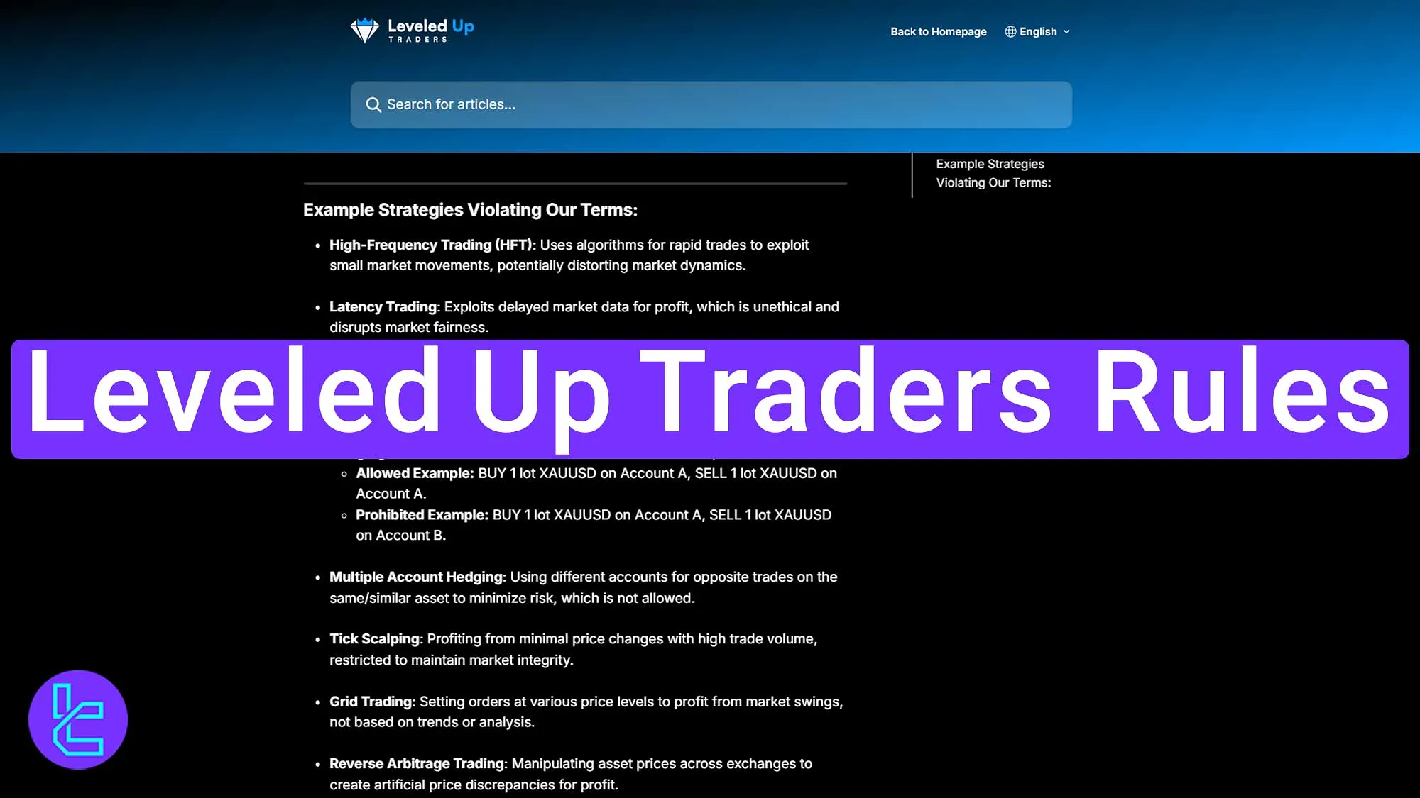 Leveled Up Traders Rules